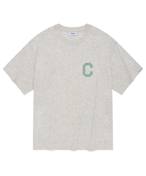 COVERNAT C ロゴレンチキュラー T シャツヘザーグレー