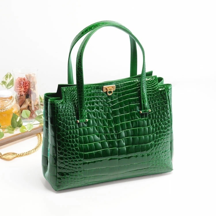 クロコダイルレザーハンドバッグ日本製