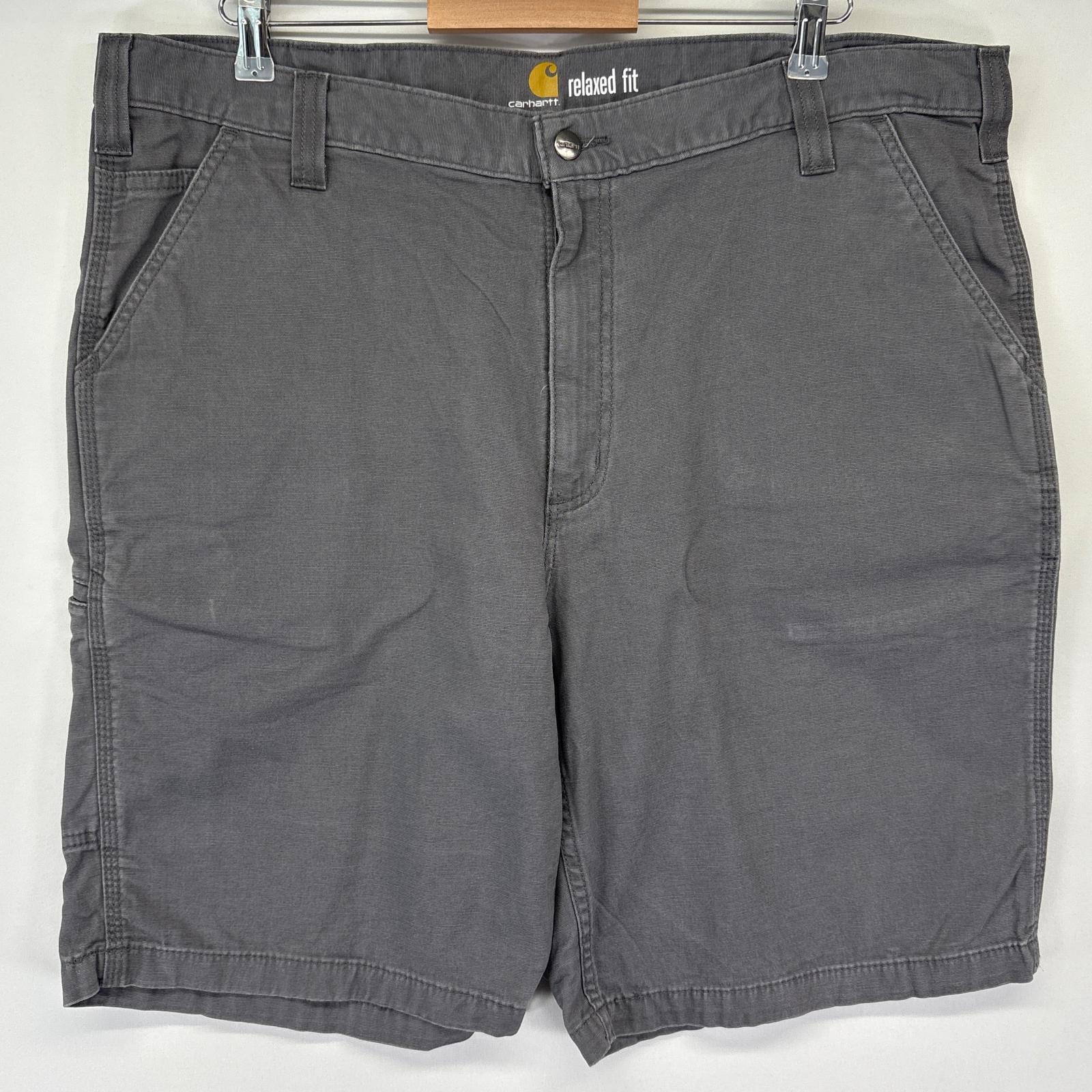 古着 ショートパンツ ダック ハーフ 半ズボン 短パン サイドポケット ワーク 大きいサイズ w42 グレー系 メンズ