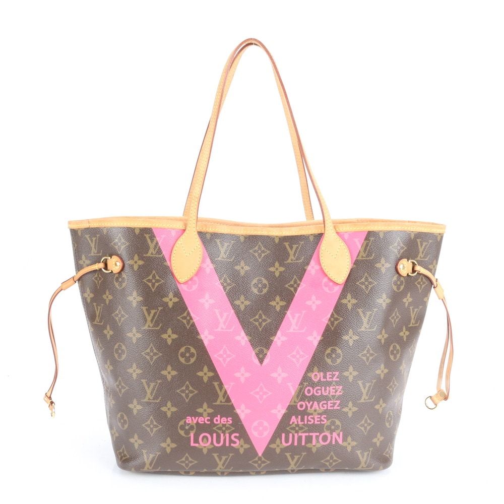 極美品 モノグラム ネヴァーフル MM グルナード M41602 レザー×コーティングキャンバス トート バッグ 肩掛け ショルダー ハンド A4 レディース ECE CJ7-3 中古