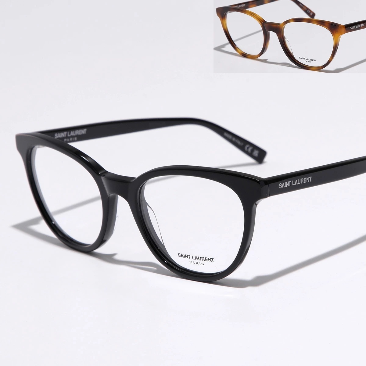 SAINT LAURENT サンローラン メガネ SL 589 レディース ウェリントン型 セルフレーム フルリム めがね 眼鏡 ロゴ アイウェア カラー2色