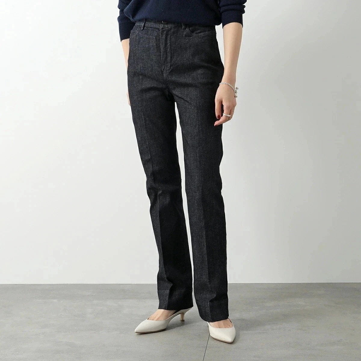 S MAX MARA エス マックスマーラ ジーンズ NICOLA GERARD レディース ハイライズ ストレート デニム ジーパン センタープレス ロゴ ス 【mega】