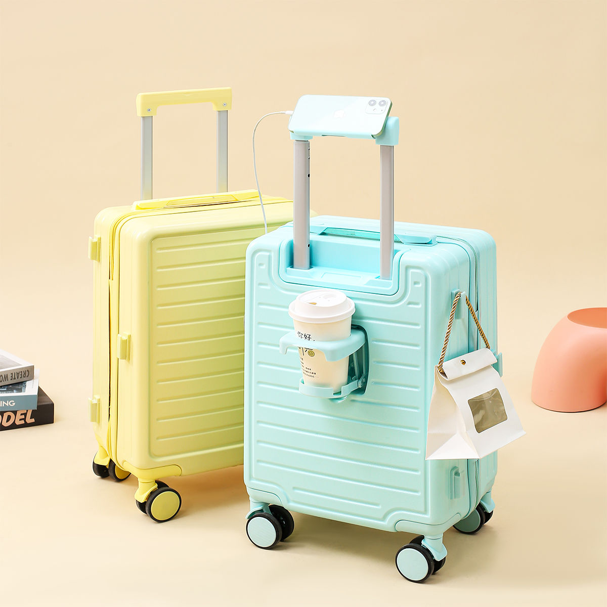 18インチ/20インチのスーツケース（女性用短期旅行用小型ミニ無料チェックイン荷物）