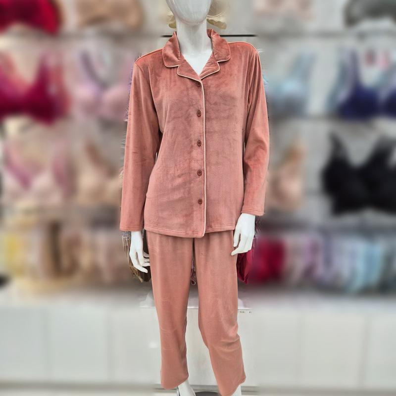 ミンク極細糸ソリッド女性パジャマセット/WP8876A PK