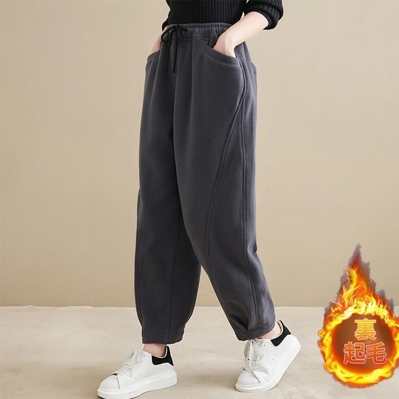 品質いいな品裏起毛スエットパンツレディース秋冬暖かアウトドア防寒スポーツウエアルームパンツ厚ボア付き
