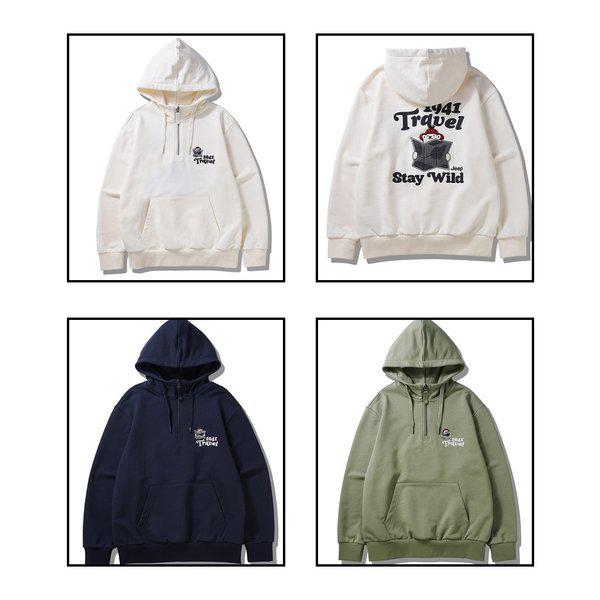 （共用）半ネックベアグラフィックフード付きTシャツJQ1THU221_BP