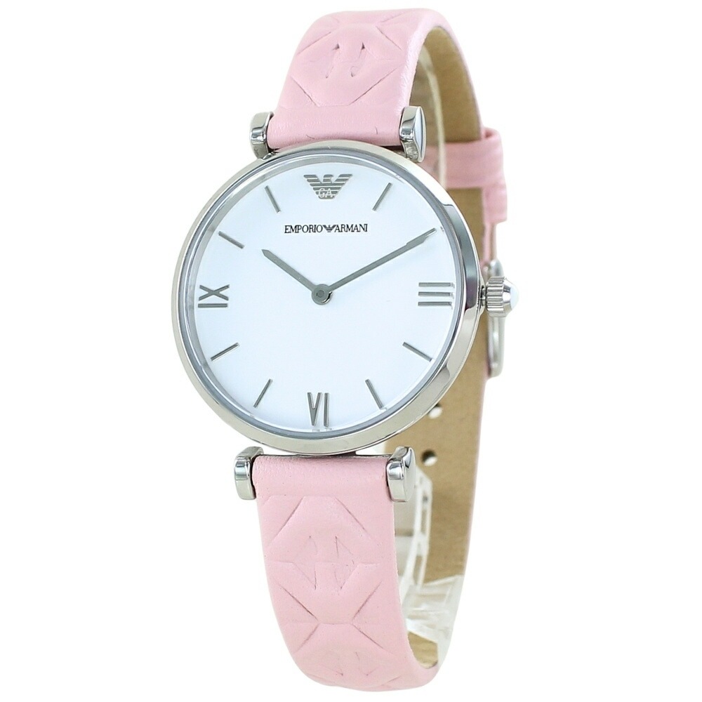 エンポリオアルマーニ ARMANI 時計 レディース 腕時計 手表 女性用 レザーウォッチ ホワイト ピンク 大人 上品 AR11205 誕生日プレゼント ポイント消化 15,899円