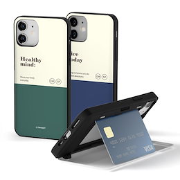 カード収納 iPhone13Proケース 韓国 ツートン くすみ色 バイカラー お洒落