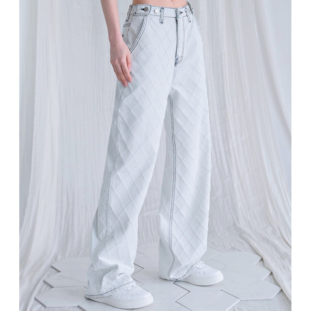 AVANDRESS キルティングワイドパンツ WHITE