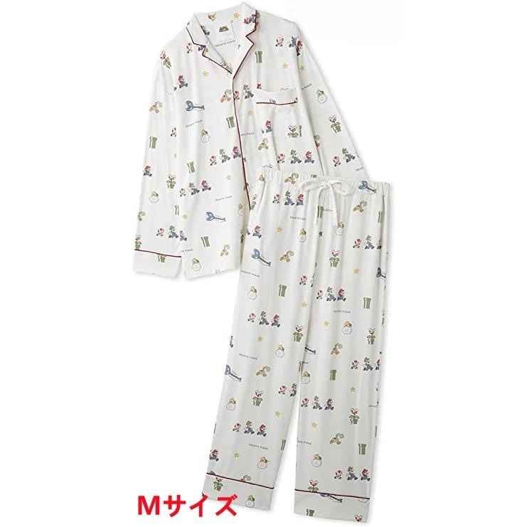 国内正規品 gelato pique[ジェラート ピケ] 【スーパーマリオ】【メンズ】総柄シャツ&ロングパンツセット PMCT225249 Mサイズ