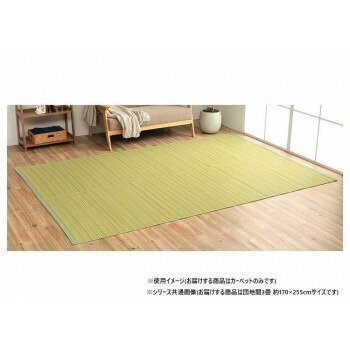 日本製 洗えるい草調カーペット グリーン 団地間3畳 約170x255cm 1090030120302