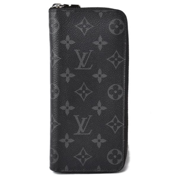 中古 財布 LOUIS VUITTON 長財布/ジッピーヴェルティカル モノグラムエクリプス M62295