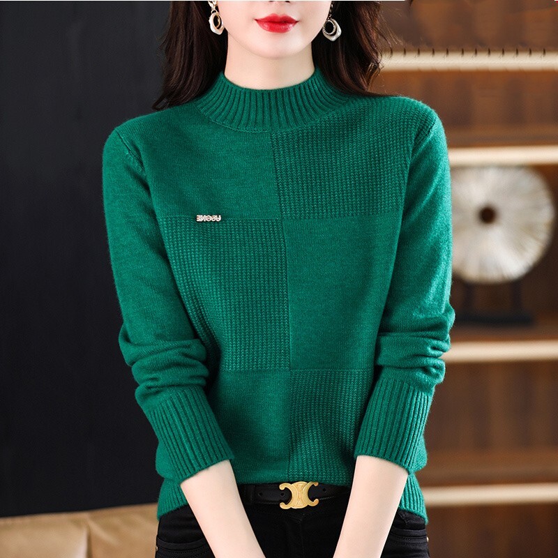 長袖ニットセーター カジュアルニットセーター カラバリ豊富トップス 秋冬カジュアル トップス ニットソー セーター プルオーバー 袖あり 長袖 Uネック ラウンドネック スリム ストレート Iライン