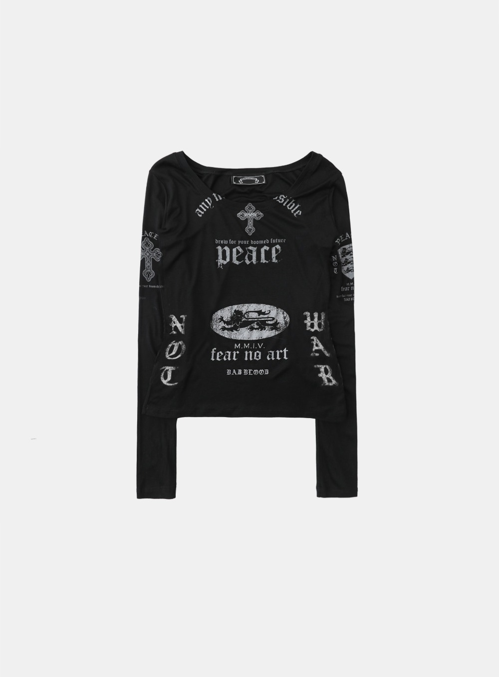【BADBLOOD】 25FW PEACE NOT WAR LOOSE FIT : DUSTY BLACK