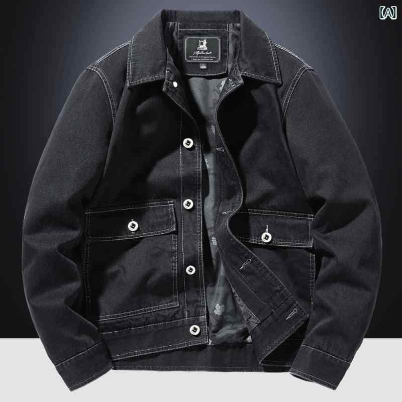 メンズ ファッション デニムジャケット 春秋 韓国 カジュアル トップス レトロ ジャケット