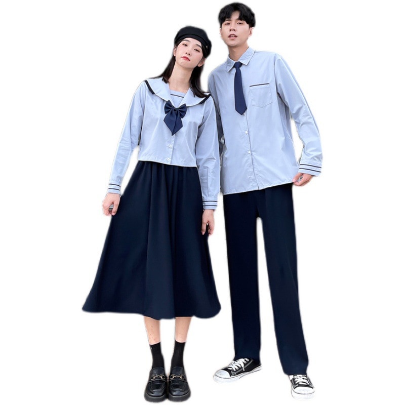 人気ブレゼント 新しい秋の学院の風の長袖のワイシャツのカップルは学院の風のスーツを詰めますSYZ 【希望者のみラッピング無料】