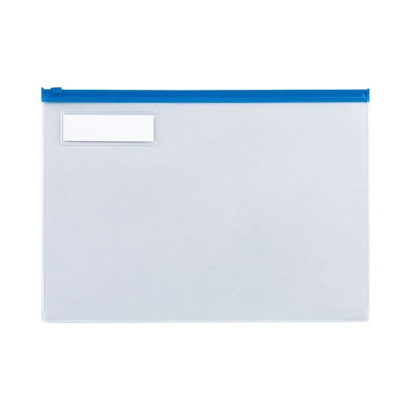 （まとめ）TANOSEE クリヤーケース マチありA4ヨコ 青 1セット(10枚) (×3セット)