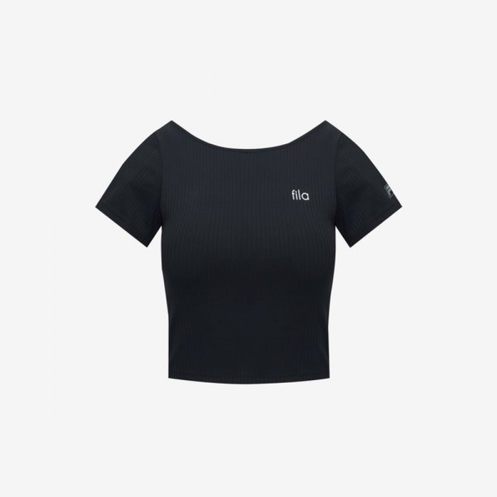 FILA クール感リブキャップ内蔵クロップ半袖T 6,176円
