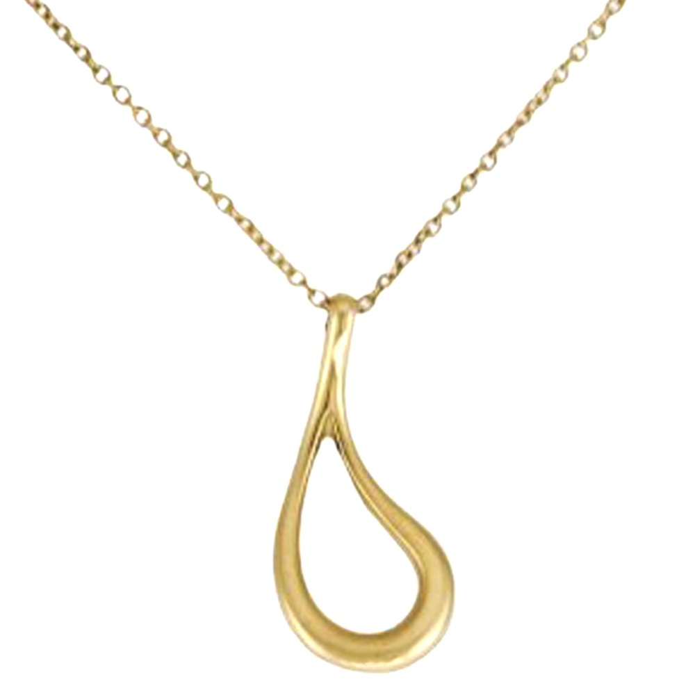 ティファニー オープンティアドロップ ネックレス 18金 K18イエローゴールド TIFFANY&Co. 中古 美品