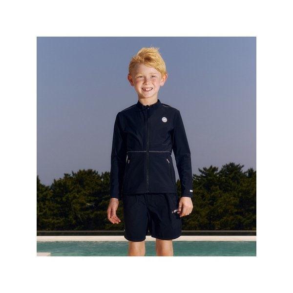 マーク子供用ジップアップラッシュガードA5BB1BC03BLK