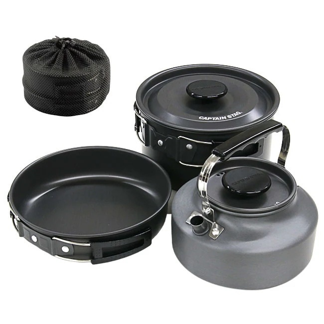 クッカー クッカーセット 調理器具 フライパン 鍋 ケトル キャンプ用品 アウトドア 災害用 アルミクッカーセット バーベキュー ゆうパック発送(60cm)/Easyアルミクッカーセット