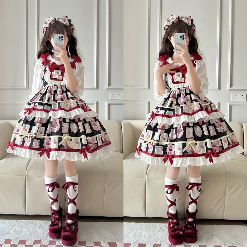 ロリータドレスケーキスカートかわいい甘いJSKロリータスカートプリンセススタイルドレス