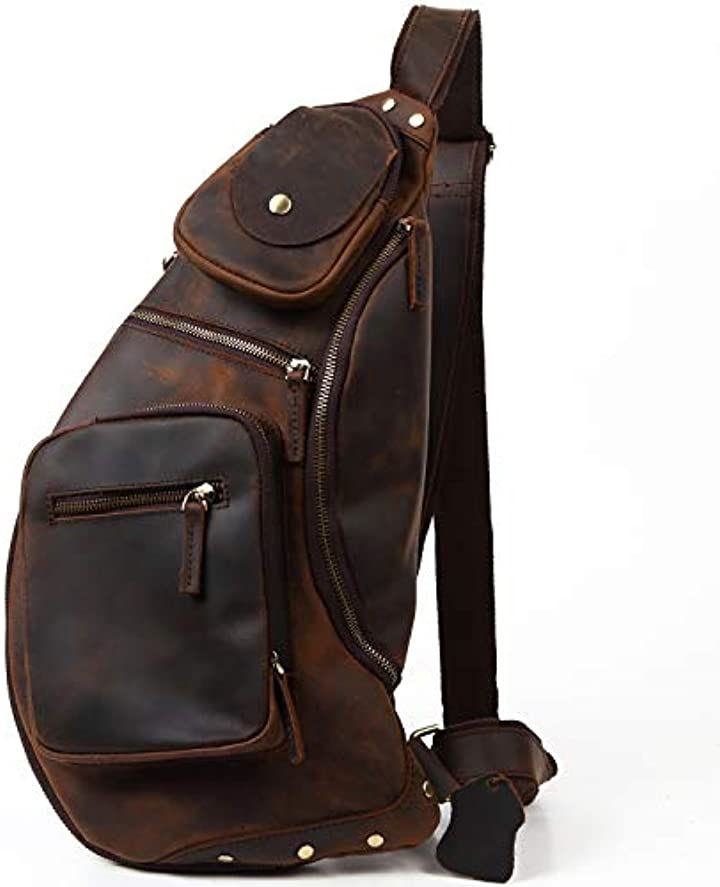 ボディバッグ 本革 メンズ レザー ショルダーバッグ 斜めがけ レディース 全6色 オールドコーヒーブラウン ヌメ革(オールドコーヒーブラウン ヌメ革)