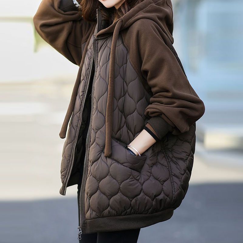 コート 中綿コート レディース 冬服 中綿ジャケット キルティングコート 切り替え フード連れコート 軽量 綿入りコート 防寒アウター 暖かい オシャレオーバー