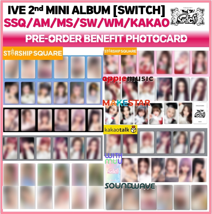 [フォトカード] IVE Switch POB 10 Type 6EA / 9EA / 12EA Pre-Order Benefit / Mini 2nd EP Switch
