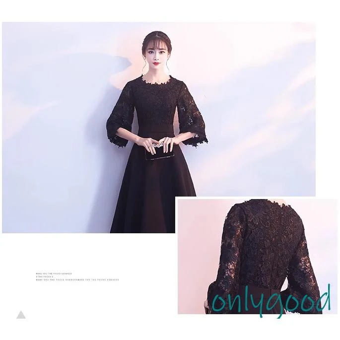 【新品販売】パーティードレス 結婚式 演奏会 ドレス 袖あり 大人可愛いロング丈 マキシ丈 大きいサイズ レース 刺繍 お呼ばれ 二次会 秋冬 20代 30代 40代 50代 ピアノ花嫁