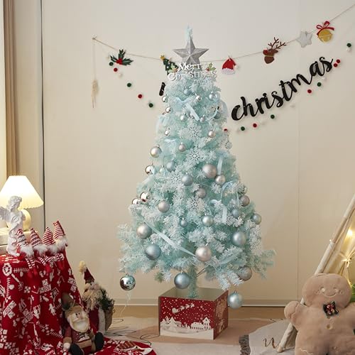 クリスマスツリー 180cm クリスマス プレゼント オーナメントセット LEDライト付き可愛い おしゃれ 電飾付き 高級 豊富な枝数 組み立て簡単 LED 明るい ブルー
