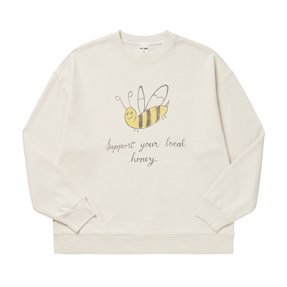 Leedon 488-08WOGC003 ローカルハニーオーバーサイズプリント女性用スウェットシャツ