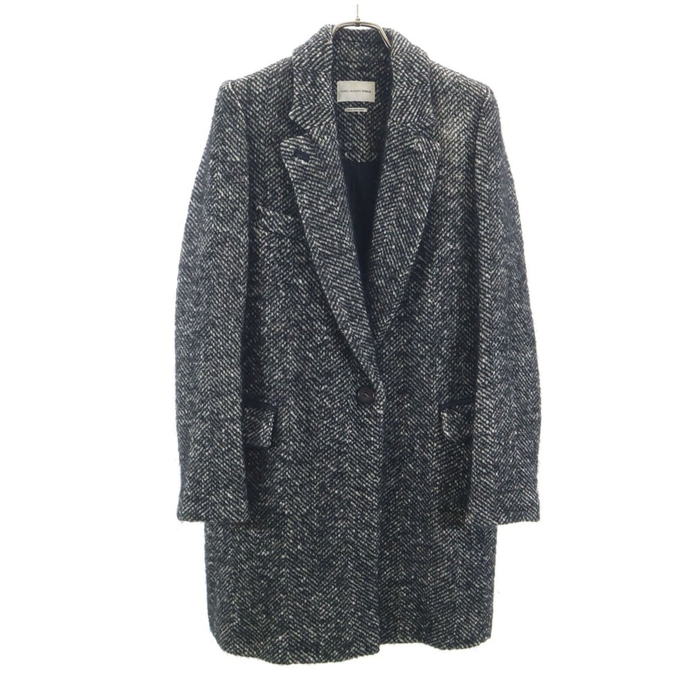 ブルガリア製 チェスターコート 36 ブラック レディース 古着