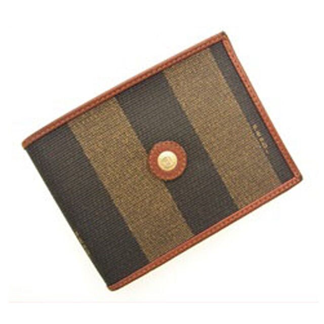二つ折り財布 ペカン カーキ ブラウン 中古