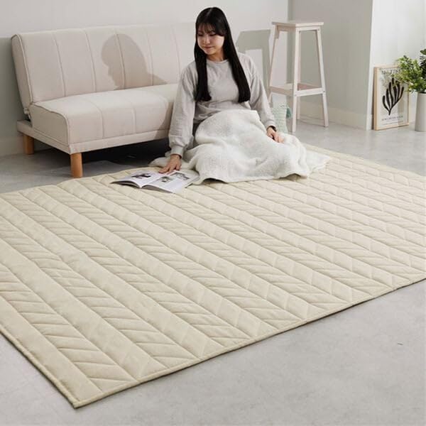 ベルーナ(BELLUNA) ラグ 3畳 2畳 1.5畳 はっ水 麻風 キルト はっ水加工 滑り止め付き 洗える 軽量 ふっくら さらさら オールシーズン （555826-003）