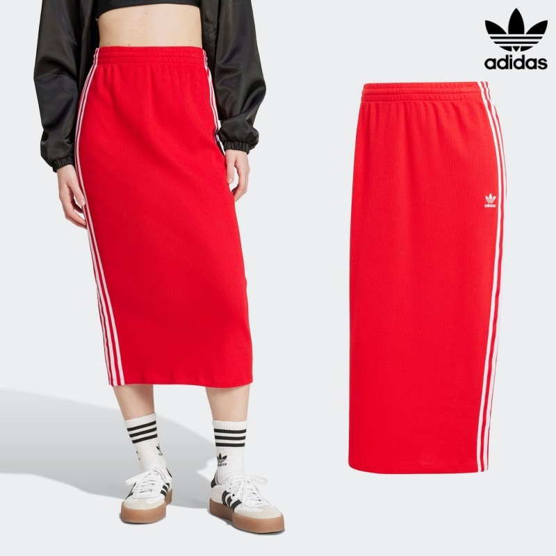 [ADIDAS] アディダス レディース ファイアバード ニット スカート / RED