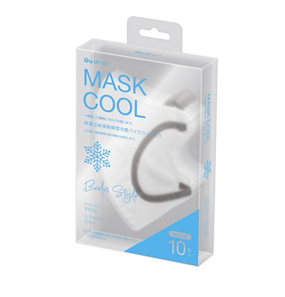 他サイト： グディナ 快適立体　接触瞬間冷感　バイカラーマスク ホワイト×グレー　 10枚入り　衛生用品　花粉　アレルギー　ウィルス　冷感　小顔の商品画像