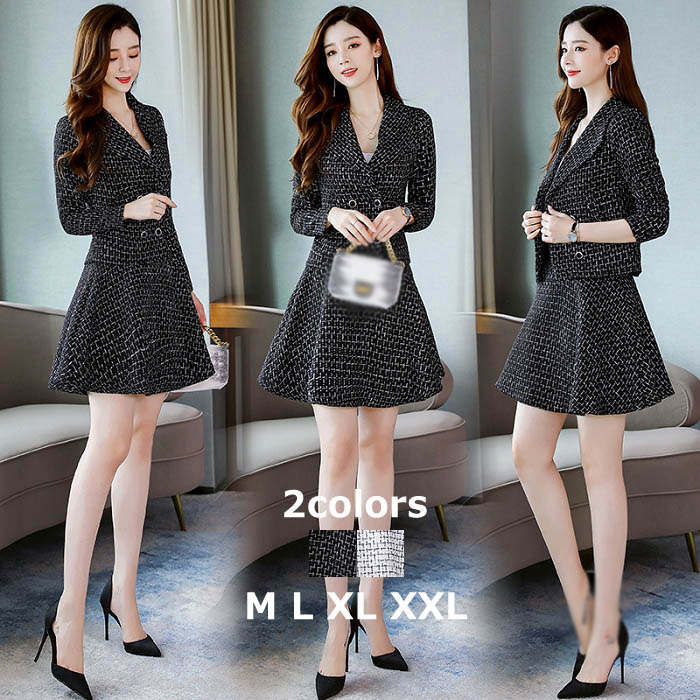 新発売スーツ レディース スーツ 大きいサイズ ママスーツ セットアップ 2点セット ゆったり フォーマル 無地 シンプル 卒業式 入学式 sスカート 膝上 着痩せ オシャレ 大人 結婚式 卒園式 入