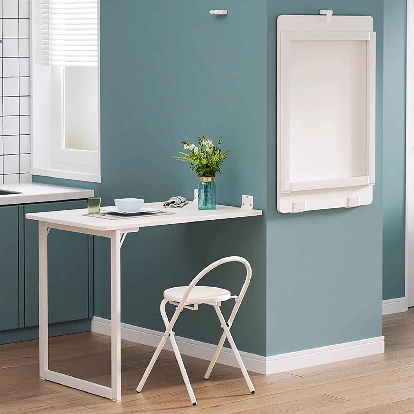 壁掛け式折りたたみテーブル 省スペース ドロップリーフ式折りたたみデスク ブラケット付き ホームバーやダイニング施設に簡単に設置可能