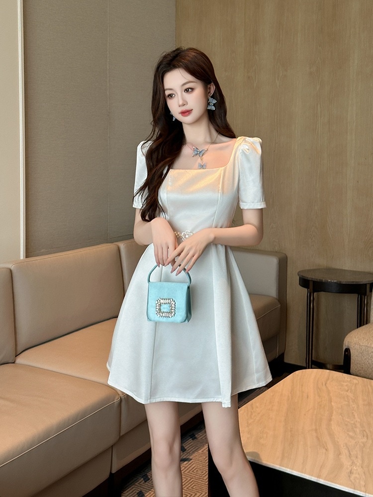 【JY.上品】 2025夏新品 シルク ショートワンピース セクシー ドレス パーティー キャバ 大人 同窓会 披露宴 卒業式 結婚式 演奏会 ウェディング 二次会 メガ割