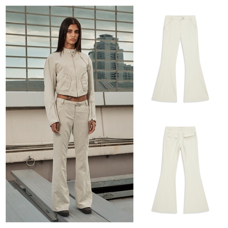 【OPEN Yy】 CRINKLED BOOTCUT PANTS : BEIGEその他 パンツ