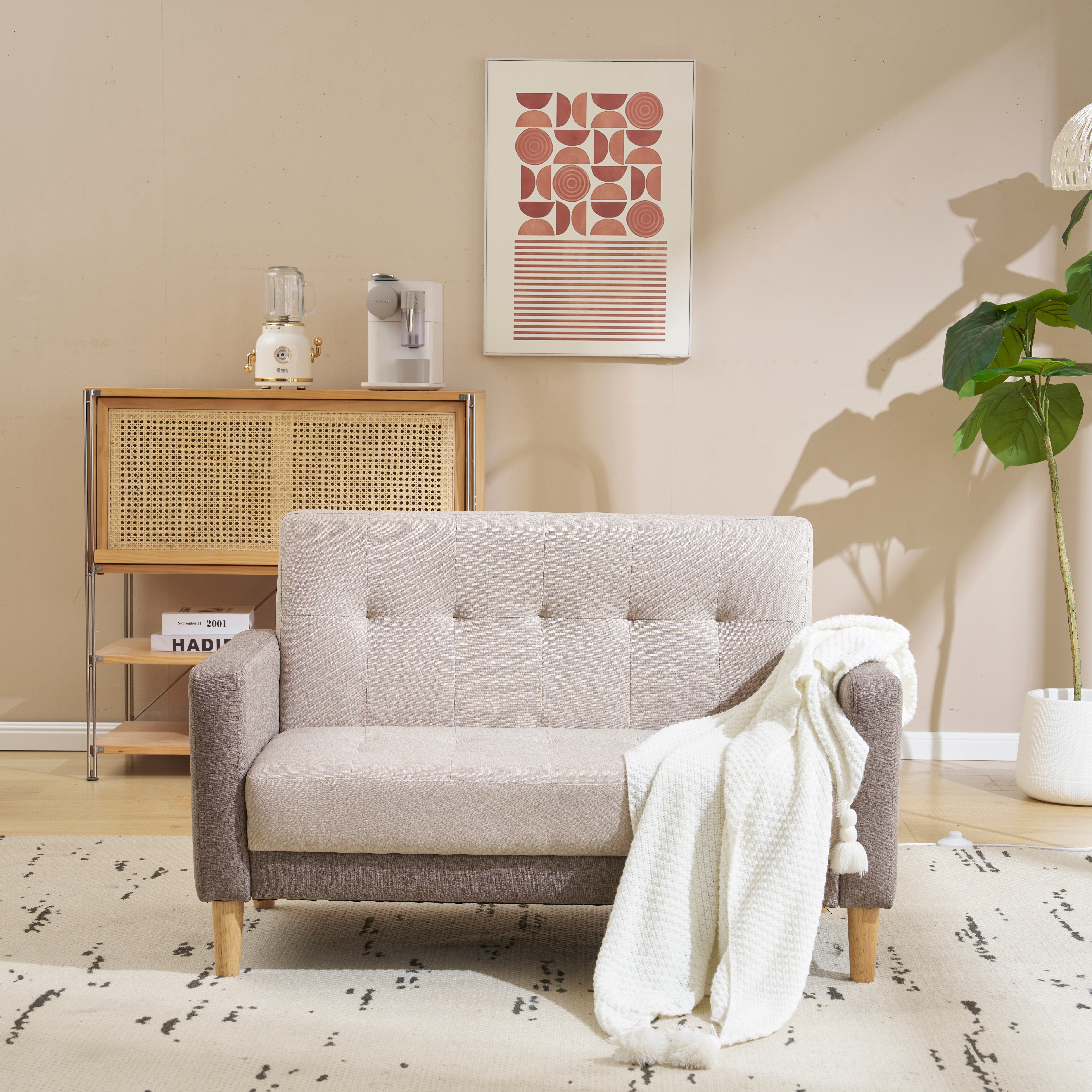 新品】2人掛けソファ 幅105cm ロボット掃除機対応 肘付き おしゃれ