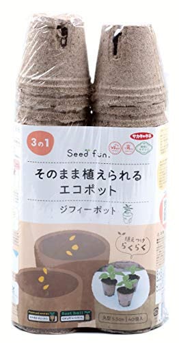 サカタのタネ【Seedfun.】そのまま植えられるエコポット（ジフィーポット）丸型5.5cm×40個入