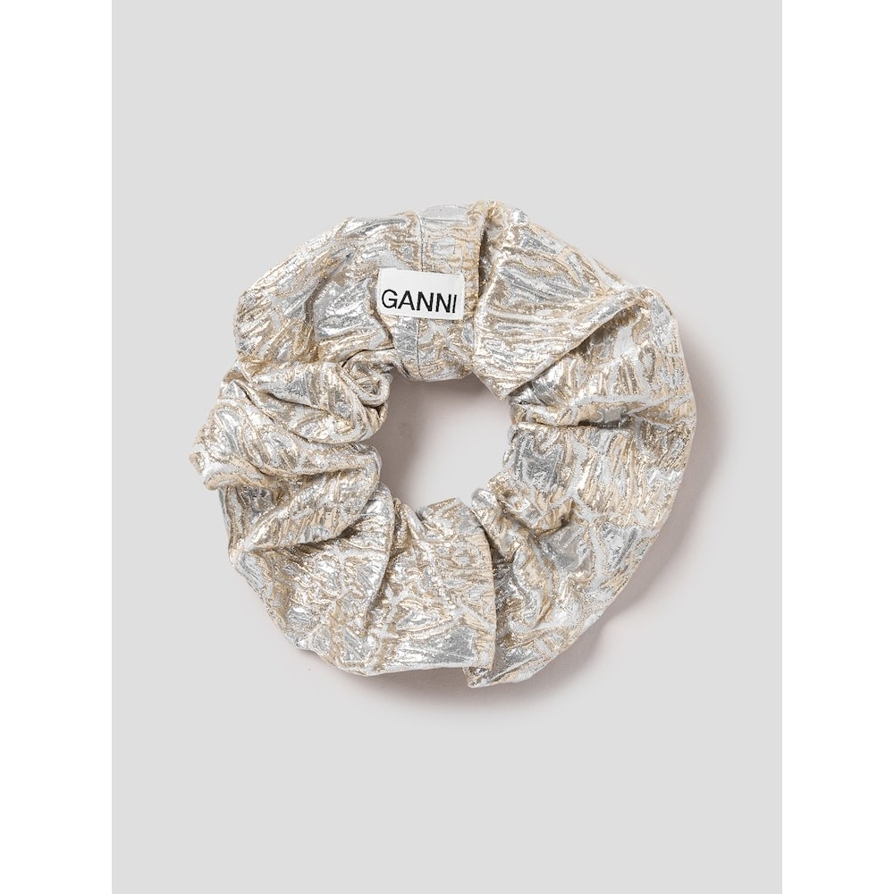 GANNI メタリッククロークシュシュシュー-ベージュ QN518ZA07A