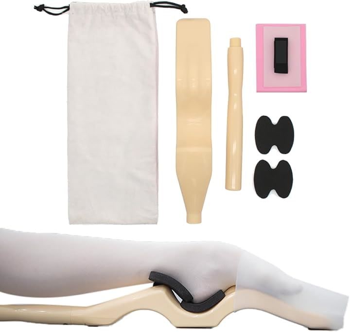 バレエ 甲出し フットストレッチャー 柔軟性向上 スティック付き 携帯 便利 収納バッグ付き ストレッチセット(ベージュ)