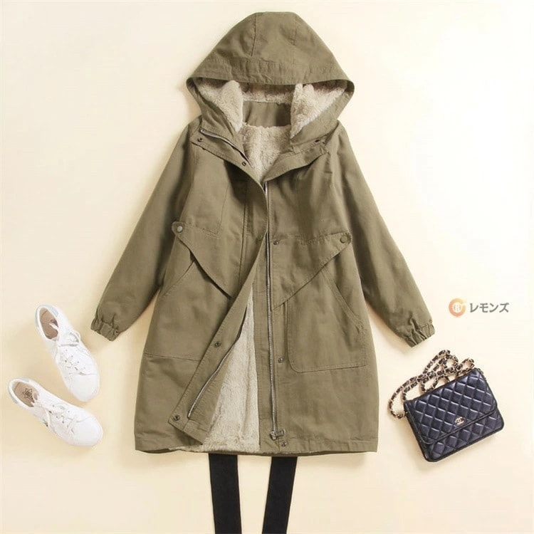 モッズコート レディース 裏ボア コート 裏起毛 中綿 ロング コート マンパ ミリタリー コート 防寒着 秋 冬 アウター マウンテンパーカー 大きいサイズ トレンチコート ミリタリーコート 防寒