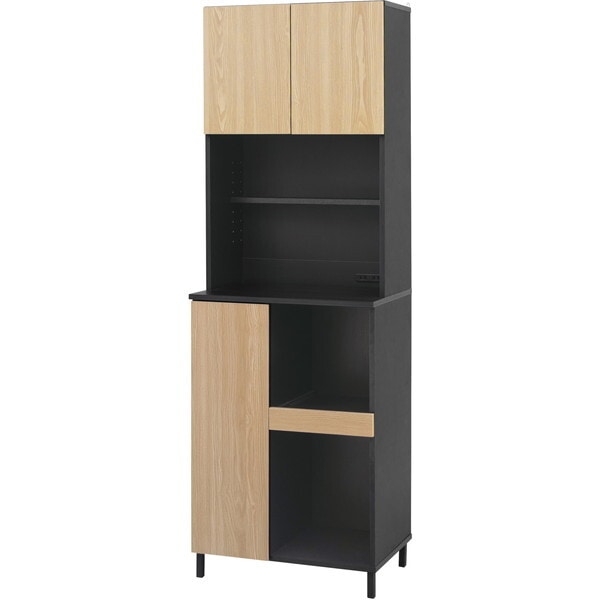 KCB-590ST ナチュラル/ブラック キッチンキャビネット メーカー直送