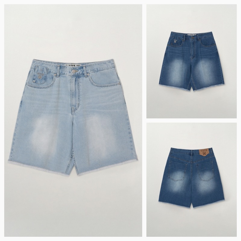【SATUR】 26SS RAW EDGE DENIM SHORT : 2COLORS