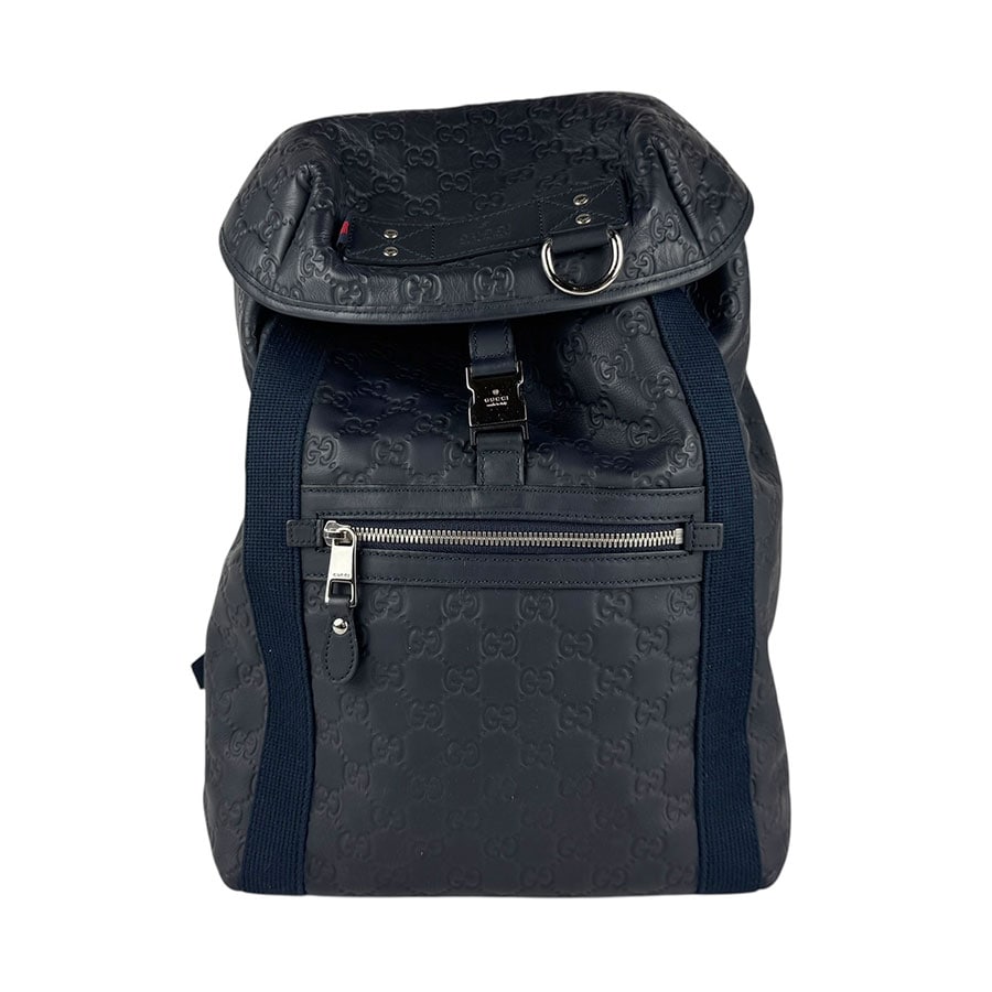 グッチ GUCCI リュック バックパック グッチシマ レザー ネイビー メンズ 368561 z6668
