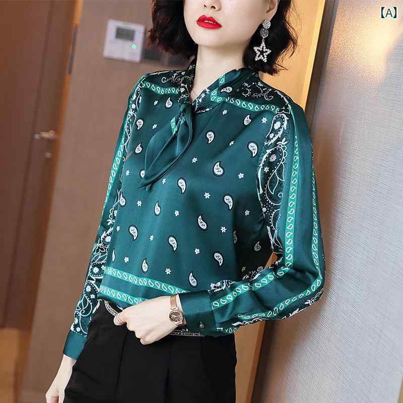 レディース シャツ ブラウス 長袖 アーバン ノーブル スタイリッシュ ショッピング オフィス コーデ